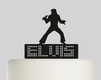 Birthday Cake Topper - Elvis Presley- Acrylic Cake Topper - Happy Birthday. 307