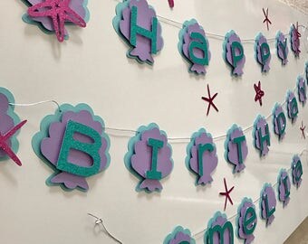 Mermaid Birthday Banner- Under the sea Birthday theme
