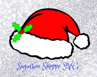 Santa Hat svg / Christmas svg / Holly / Santa Hat / Instant Download / ZIP file with svg, dxf, pdf, png, and jpg files