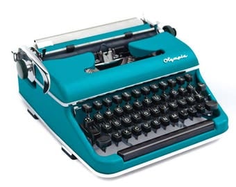 Aqua blue 50s Olympia typewriter