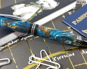 Hand Made Fountain Pen. Custom Churchill Fountain Pen for the serious collector. The perfect Executive Gift or Desk Pen.
