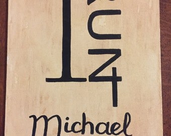 I Run 4 *official* 8x10 canvas flat: tea-stained
