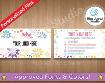 Floral Business Card Lula Roe Home Office Approved Digital Custom Printed Marketing Branding Printable LBC107