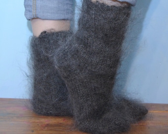 Socks HANDMADE Russian 100% goat down Cashmere Mohair angora Organic Warm by D.Tolik