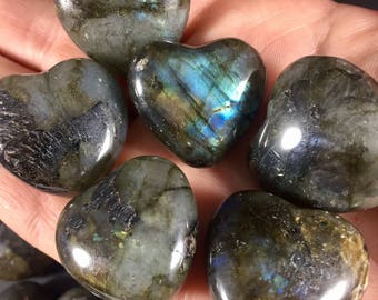 Labradorite Heart Crystal Stone Heart Healing Crystals and Stones - Prefect for crystal collections and more! GemCity