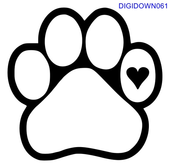 Download Dog Paw with Heart SVG Cut File mtc svg pdf eps ai