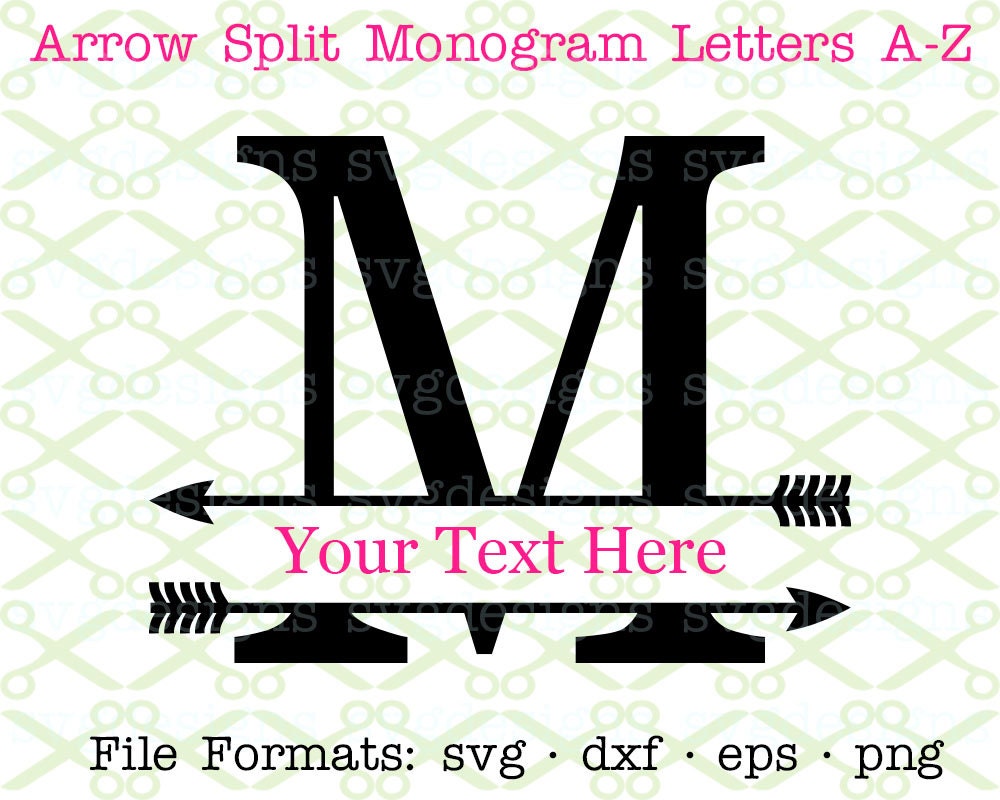 Download Arrow Split Letter Monogram SVG Dxf Eps Png Split Monogram