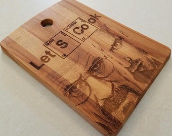 Breaking Bad Cutting Board, Let's Cook, Walter White, Heisenberg, Jesse Pinkman, Gift For Him, Custom Engraved Cutting Board, Personalized