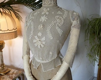 1902 Blouse, Irish Crochet, Antique Blouse, Edwardian Blouse, antique dress, gown