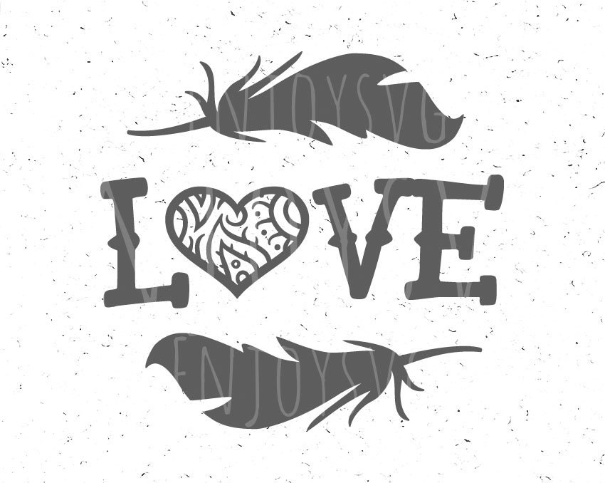 Download Love svg file Heart svg Arrow svg Love SVG Boho svg Feathers