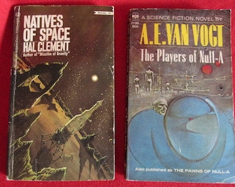 Two Vintage Sci-Fi Paperbacks: "Natives of Space" and "Players of Null-A"