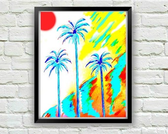 Palm tree painting | Etsy