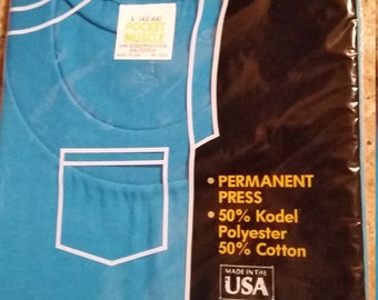 ON SALE!! Vintage Pocket Muscle for Men shirt, 80's, new in package, sell by each or all four in bundle