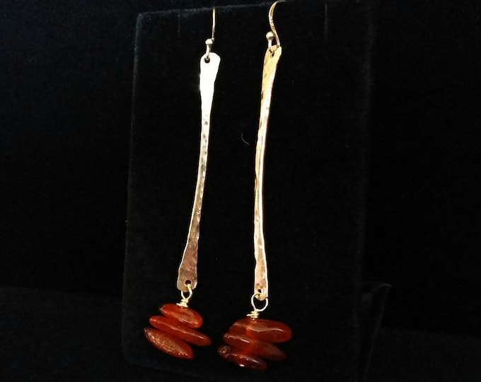 Amber and Hand Formed 14K GF Wire
