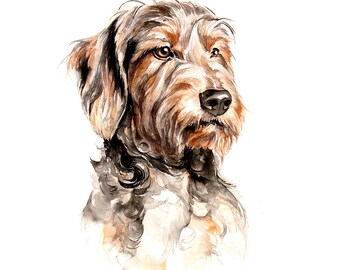 Dog custom portraits commission pet painting dachshund wall art animal watercolor artwork dog, cat, horse memorial fine art portrait pet art