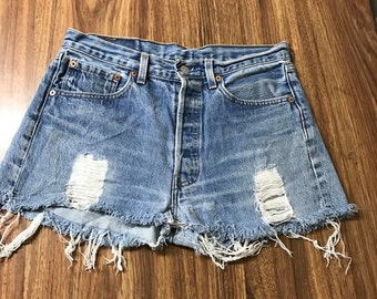 Items similar to Acid Wash Green Studded // Distressed // High Waisted ...