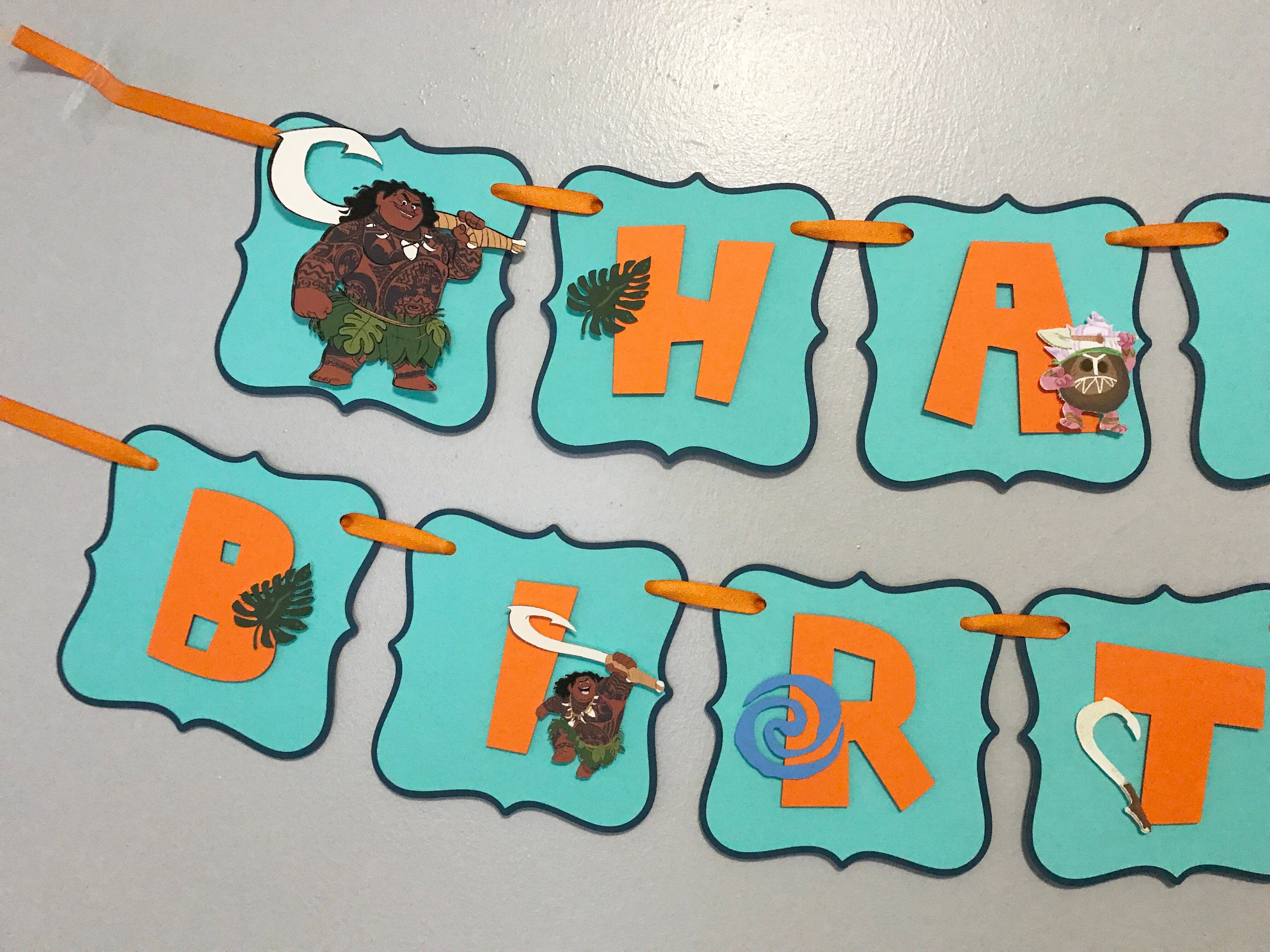 Maui Birthday Banner / Boys Moana Banner / Moana Birthday