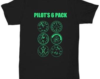 Pilot Unisex T-Shirts - Pilot's 6 Pack - Funny Flying Gifts