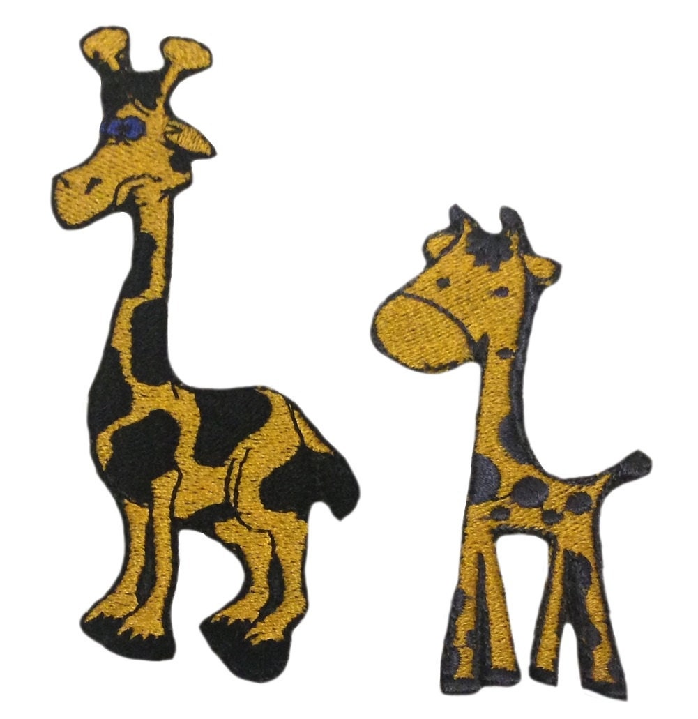 2 pcs giraffes patches giraffe patch iron on giraffe applique