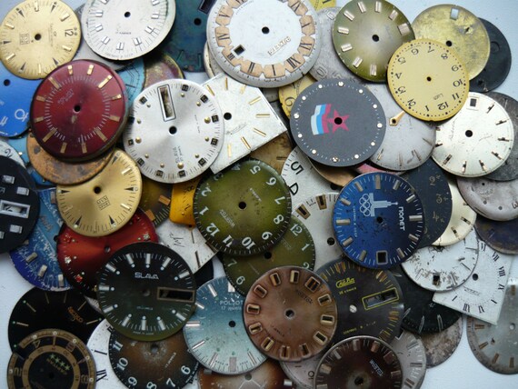 Only 39.9USD for about 100 watch dials without movement! Vostok Pobeda Slava Poljot Amphibia Komandirskie Raketa= steampunk supplies #081116 by DiCandour steampunk buy now online
