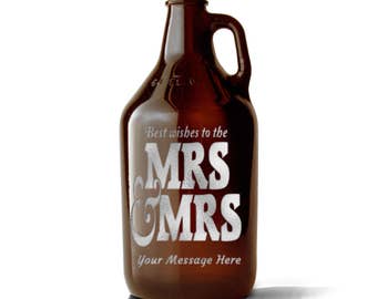 Custom Growler, Wedding Gift, Engagement, Etched Growler, Personalized Growler, Growler, Beer Gift, Engraved Growler, Brewery Gift, Beer