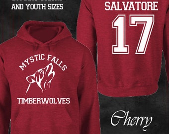 The Vampire Diaries Mystic Falls Timberwolves Salvatore 17 Hoodies.S01H