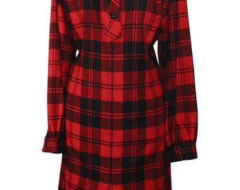 1990's Plaid Shirt Dress
