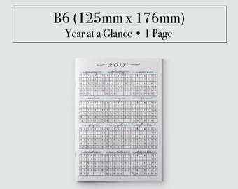 B6 Insert, B6 Travelers Notebook, Bullet Journal, Bullet Journal Accessories, Bullet Journal Template, Printable Planner, 2017 Planner