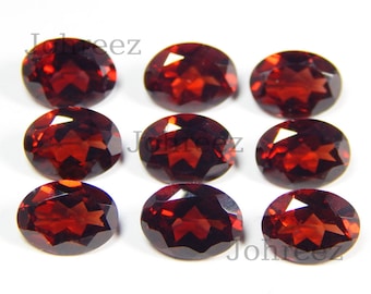 25 Piece Natural Garnet Oval Shape Faceted Cut Loose Gemstone High Quality