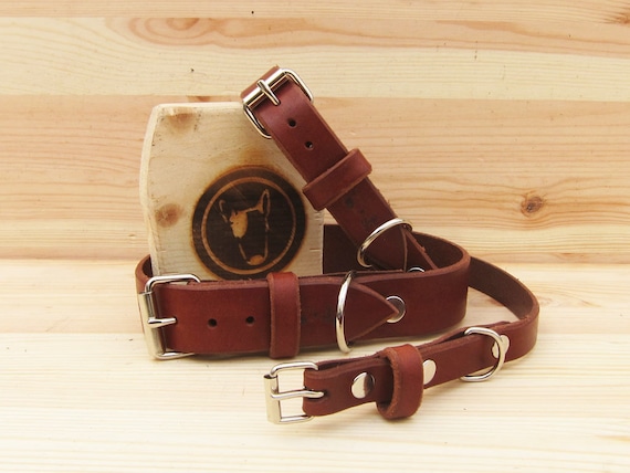 Brown Leather Dog Collar - Classic Collar for Small and Large Dogs - Gift Idea for Dog Lovers - Italian Handmade Pet Supplies - YupCollars