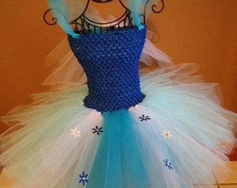 Items similar to Frozen Elsa Tutu Dress with Matching Dress Bow/Hair ...