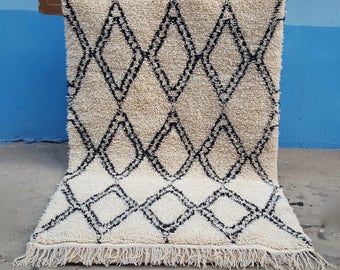 Moroccan Rug Beni Ourain handmade 100% wool rug berber rug