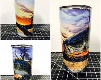 Bass Fishing Custom Yeti 20 30 RTIC Cup Fully Wrapped