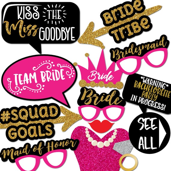 Bachelorette Party Photo Booth Props 30 Printable Party