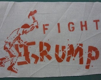 Fight Trump anti-Trump anti-nazi back patch 7 1/2" 11 1/2"