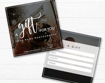 Gift Certificate Photography, Gift Certificate Template - Photoshop Template, PSD *INSTANT DOWNLOAD*