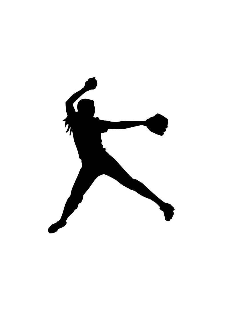 Softball pitcher SVG silhouette decal outline logo cricut