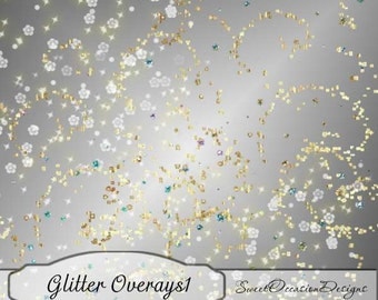 Glitter Overlays Element Pack Scrapbook, Card Making Elements