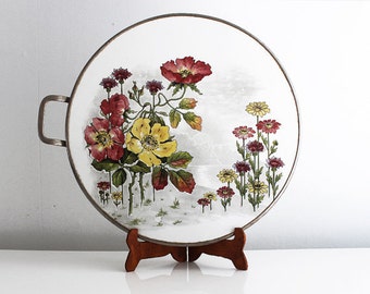 Vintage tray. French vintage. Cake plate. Vintage serving tray. Round tray. Porcelain tray. Ceramic platter. Dressing serving tray. D520
