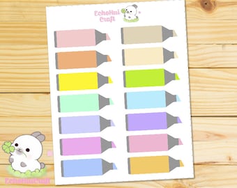 Rainbow Highlighter Quarter Boxes/ Functional Planner Stickers for use with Erin Condren Vertical Life Planner and Happy Planner MAMBI