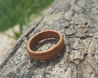 Cherry wood ring, wood ring, wedding band, mens ring,