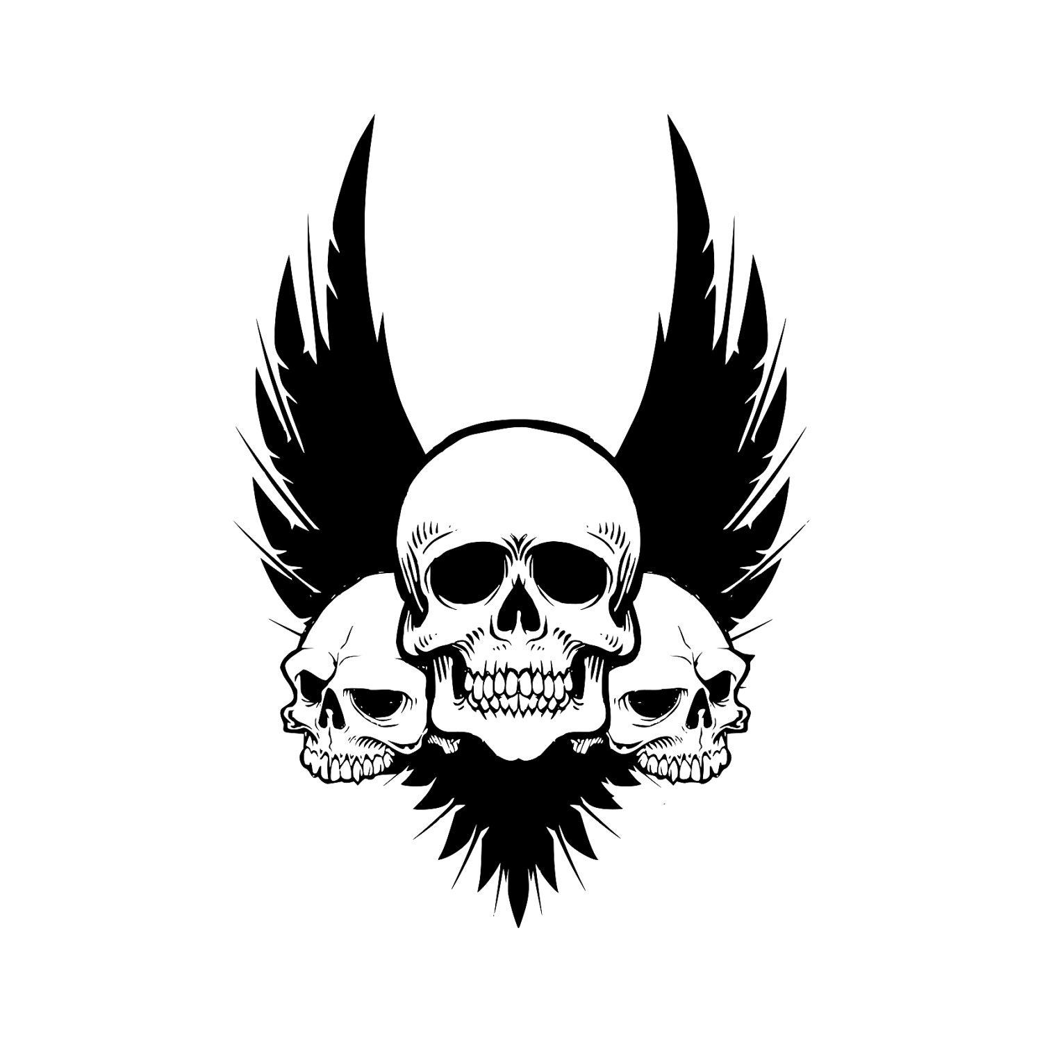 Skull wings SVG Cut files for silhouette Cricut designs Vector