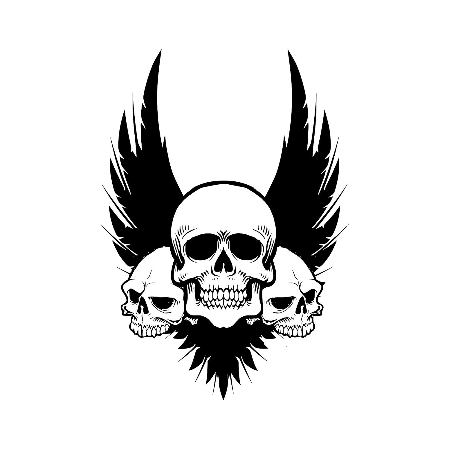 Download Skull wings SVG Cut files for silhouette Cricut designs Vector