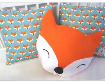 Fox Pillow, Animal Pillow, Nurcery Pillow, Kids Room Decor, Kids Pillow, Orange Pillow, Kids Decor, Fox Cushion, Baby Cushion