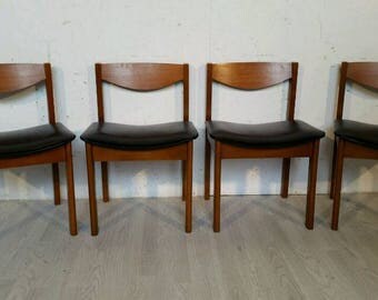 Set of Four Vintage Teak Dining Chairs
