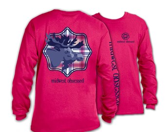 Country Cabin Moose Long Sleeve Tshirt