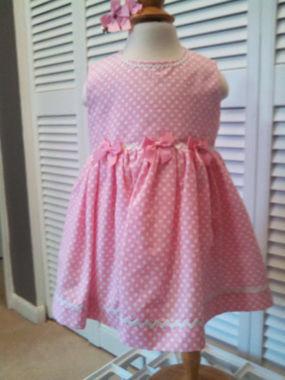 Pink polka dot dress