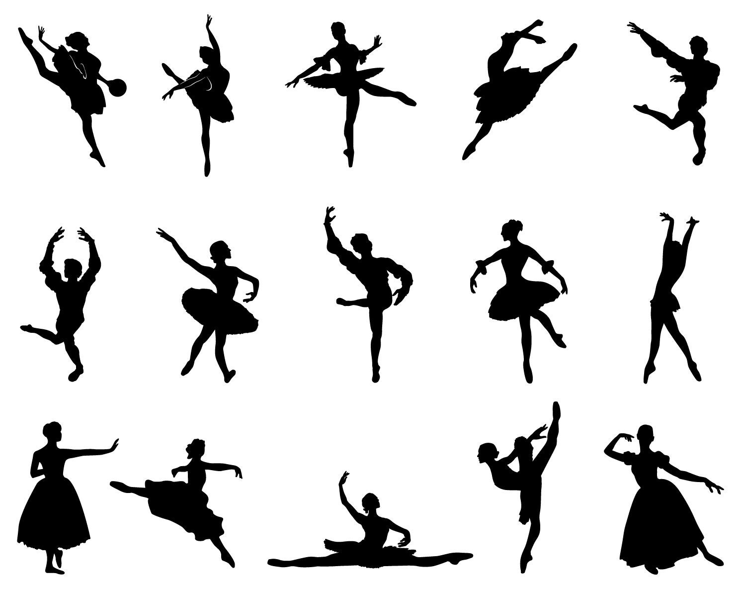 Download Ballet SVG stencil template cutting ballerina silhouette ...