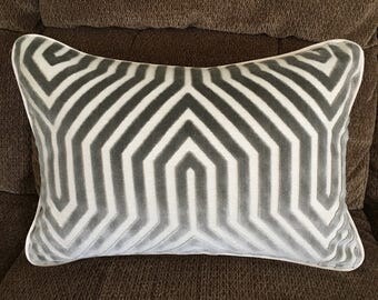 Luxurious schumacher fabric pillow cover