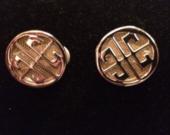 Lovely Vintage Signed Givenchy Mesh Clip On Earrings